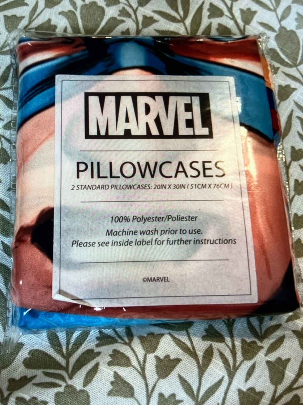 Marvel Blue and Red Graphic Pillowcases - 2 Pack